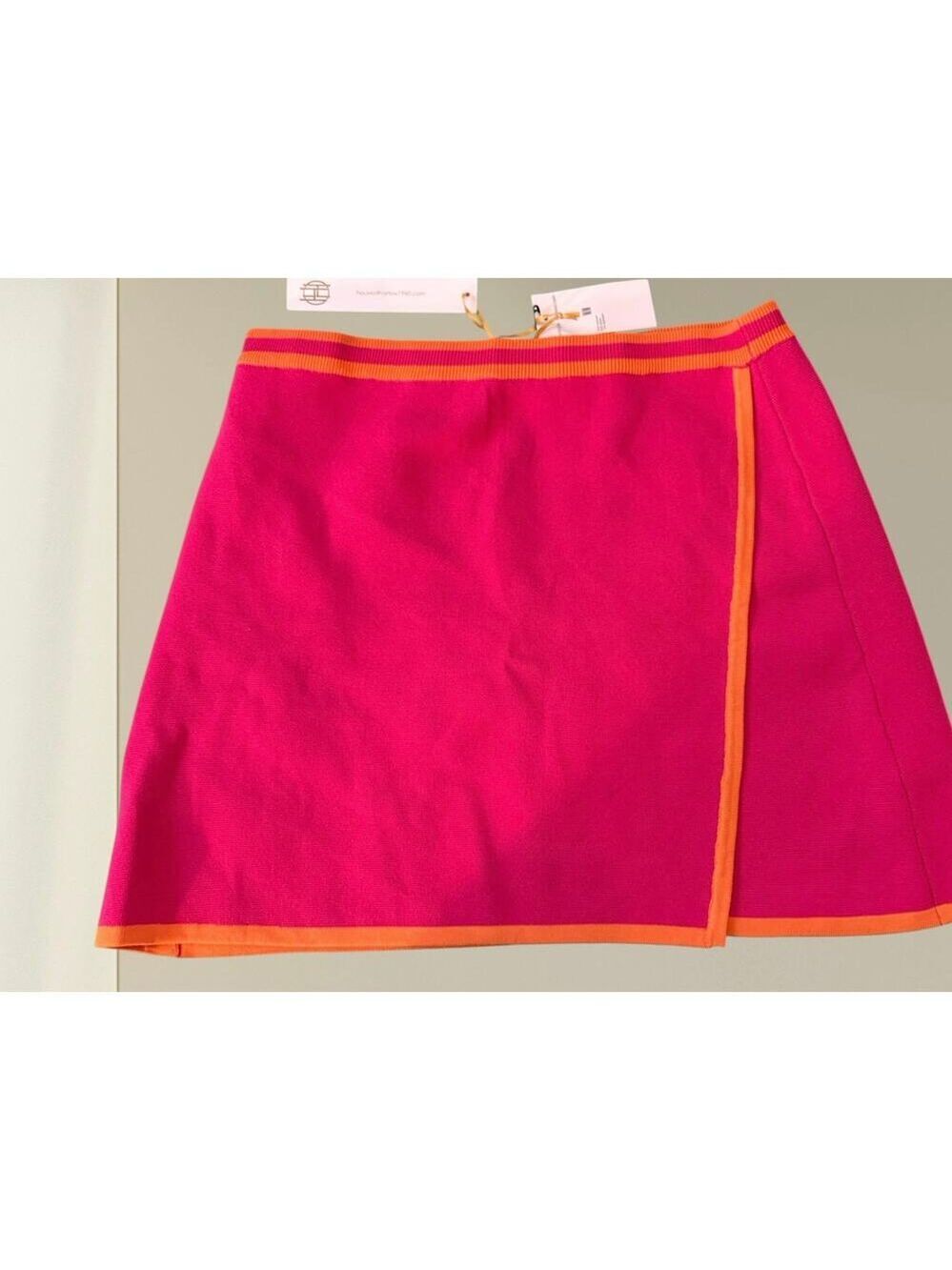 House of Harlow 1960 Pink & Orange Colorblock Knit Skirt – Size M